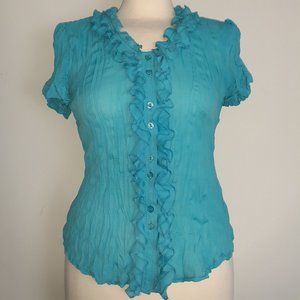 Sunny Leigh Short Sleeve Blouse - Size P (Petite)